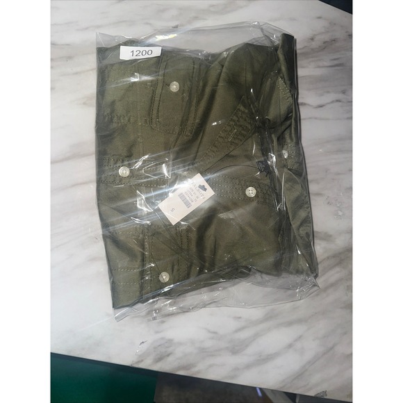 Talbots Olive Green Button Down Shirt Tunic Two Pocket Long Sleeve Top Small - Picture 5 of 5